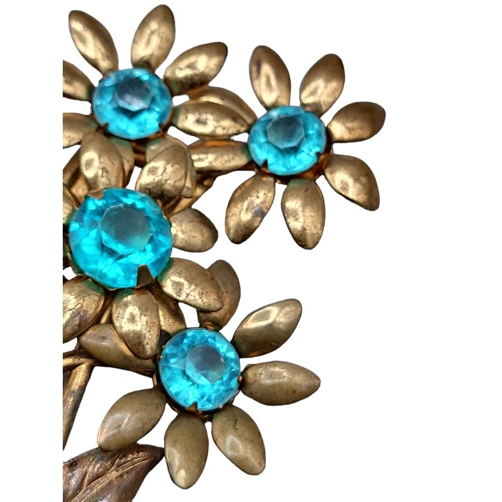 Unsigned Early Miriam Haskell Flower Brooch Flora… - image 2